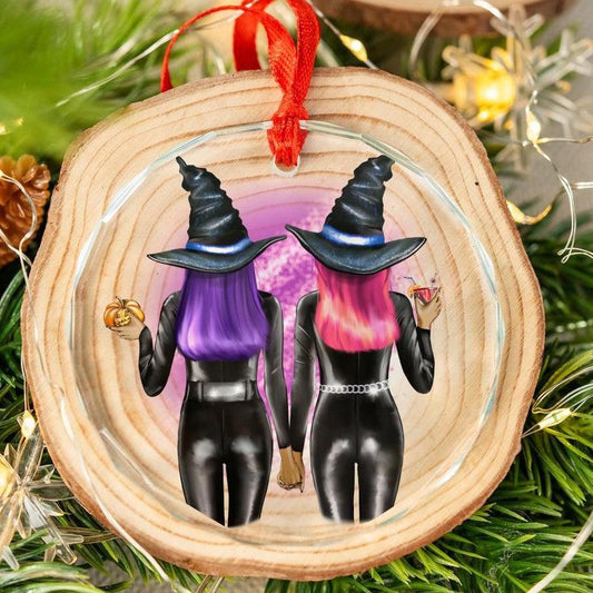 Enchanted Witch Glass Ornament Witchy Christmas Ornament