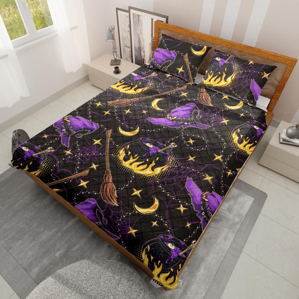 Witch Halloween Quilt Bedding Set-MoonChildWorld