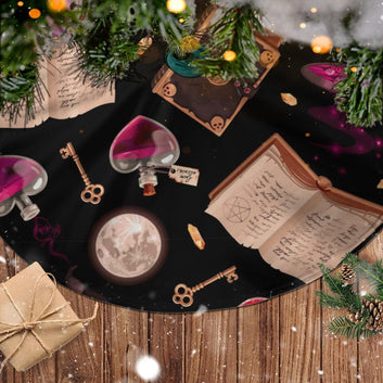 Cauldron Witch Christmas Tree Skirt-MoonChildWorld