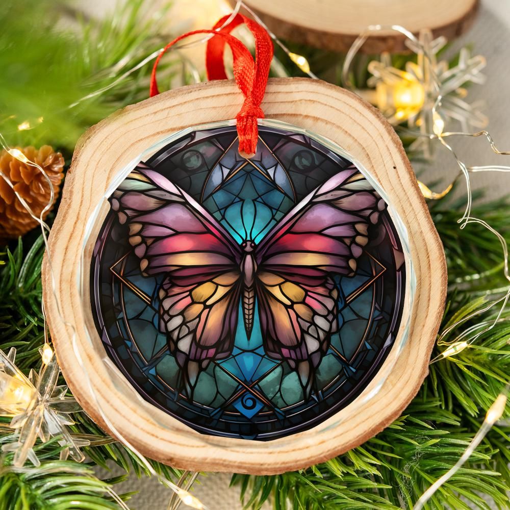 Mystic Butterfly Glass Ornament Gothic Christmas Tree Ornament-MoonChildWorld