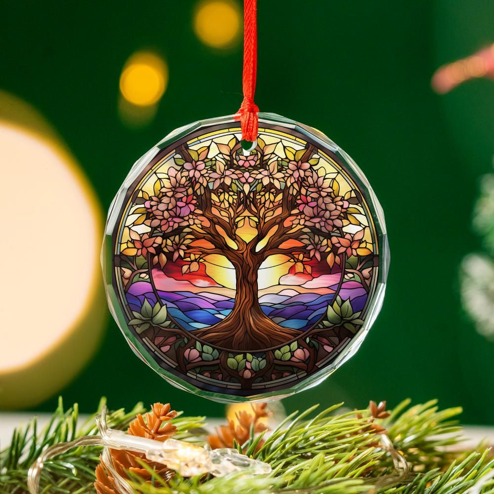 Spirit Tree of life Glass Ornament Pagan Yule Ornament-MoonChildWorld