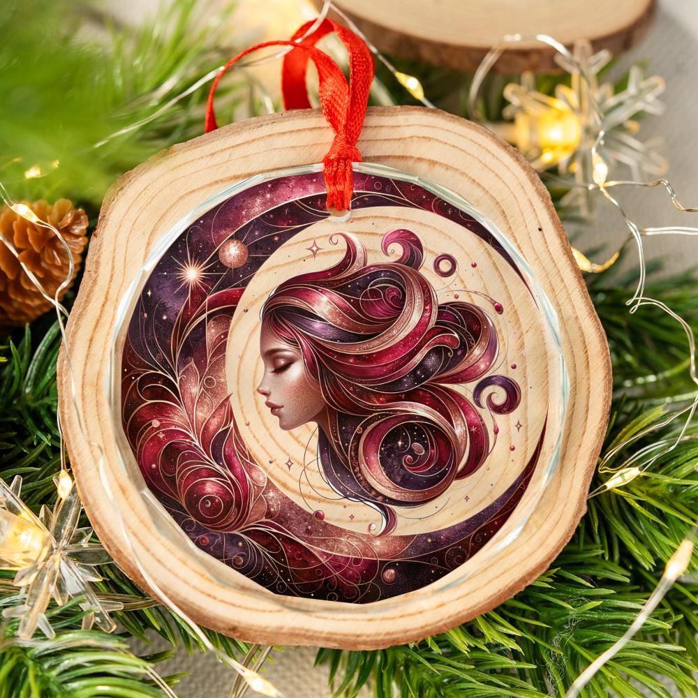 Moon Goddess Glass Ornament Celestial Christmas Ornament-MoonChildWorld