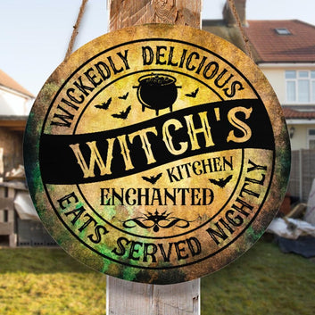 Witch Kitchen Sign Halloween Wood Sign-MoonChildWorld