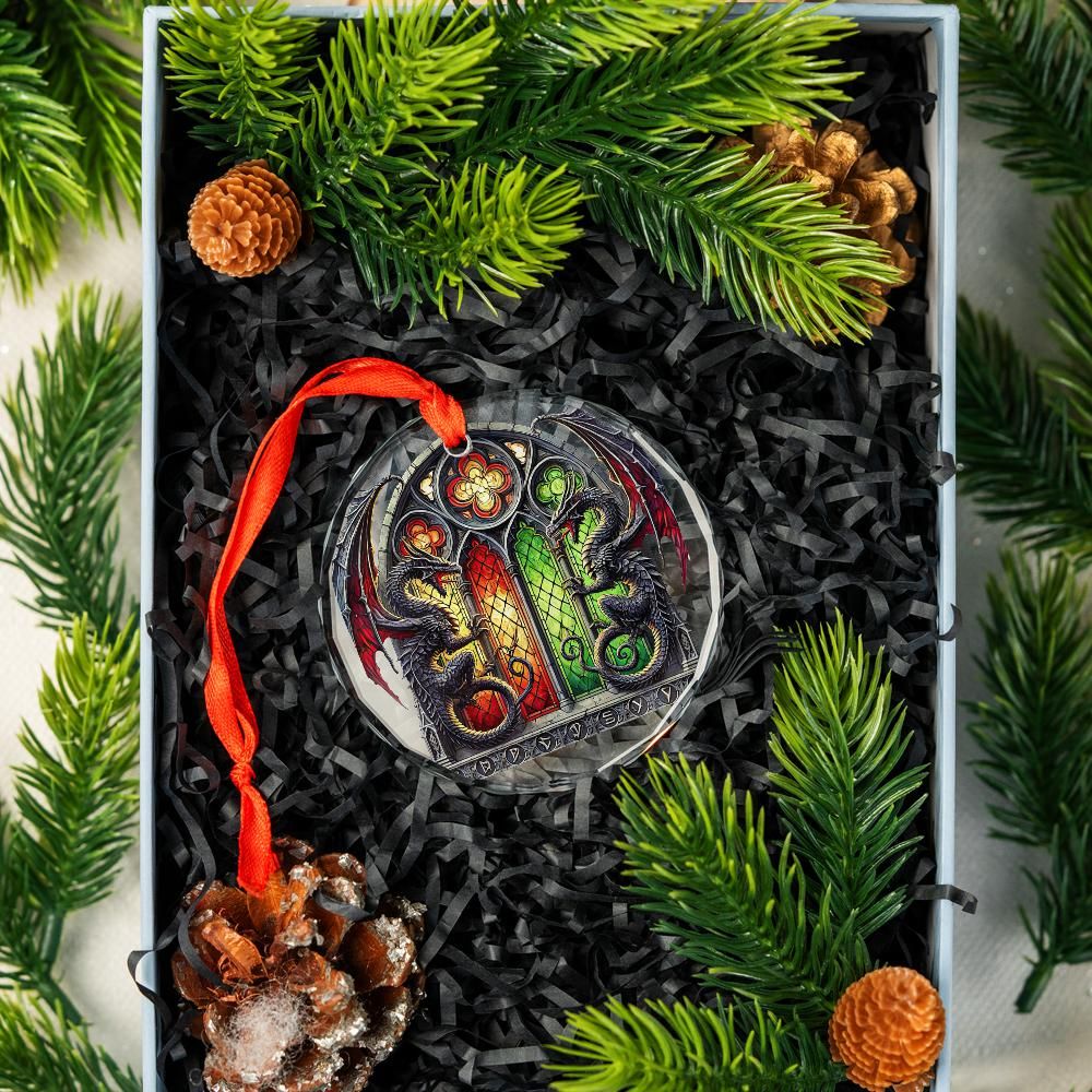 Dragon Glass Ornament Dragon Christmas Tree Ornament-MoonChildWorld