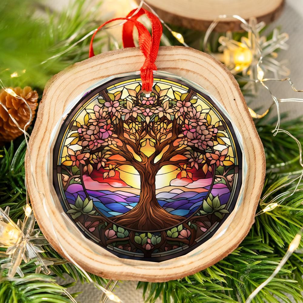 Spirit Tree of life Glass Ornament Pagan Yule Ornament-MoonChildWorld