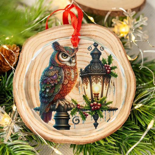 Magic Owl Glass Ornament Wicca Christmas Ornament