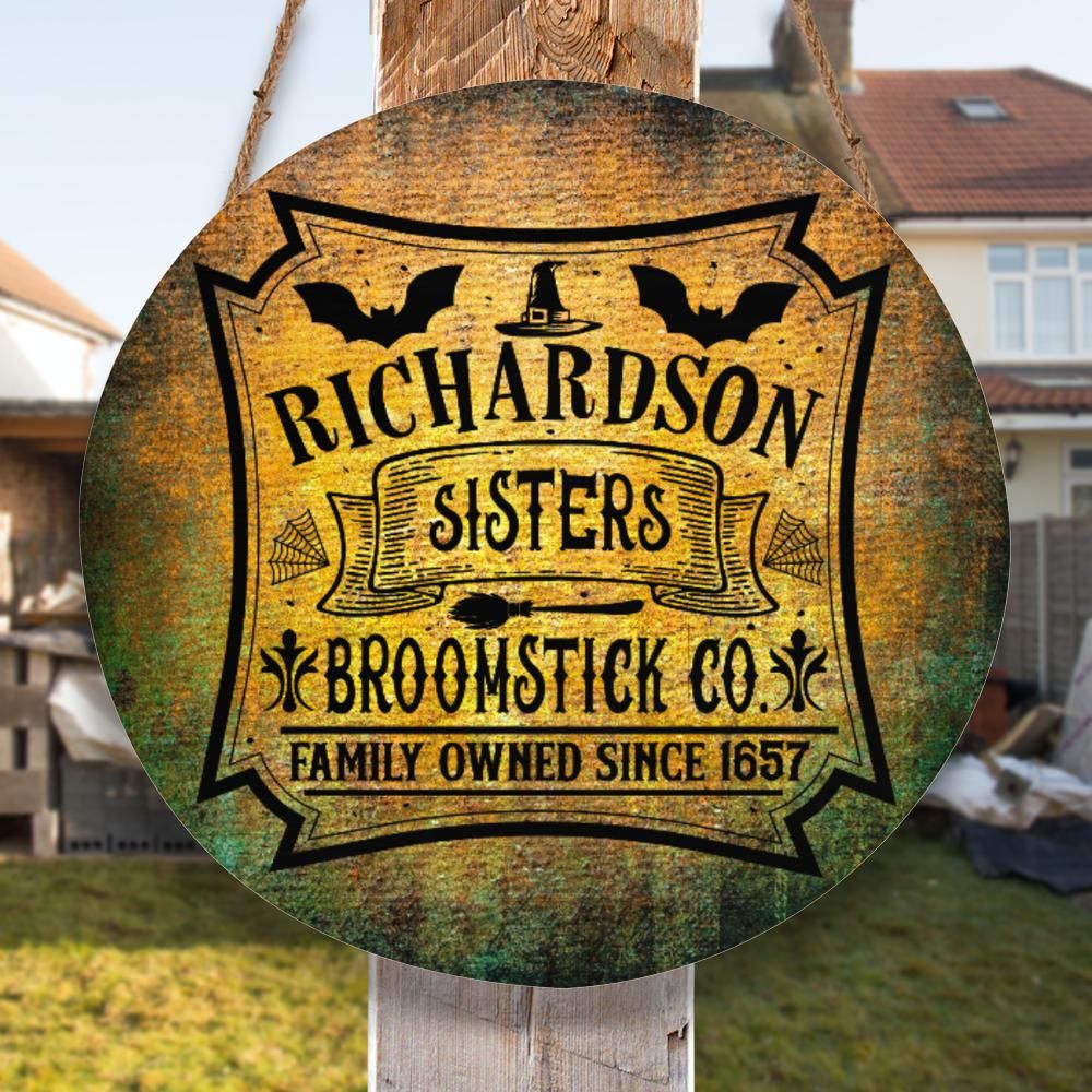 Broom witch sign Halloween Wood Sign-MoonChildWorld