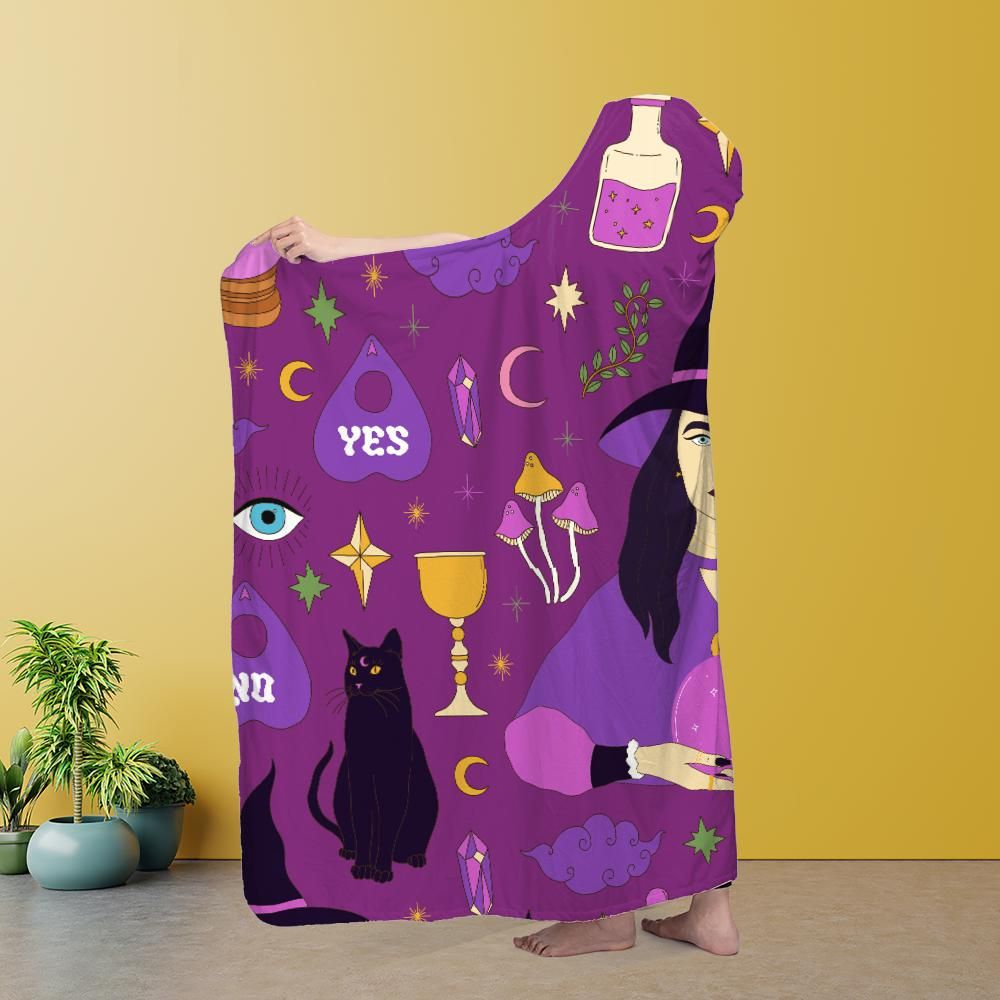 Halloween Witch Hooded blanket-MoonChildWorld