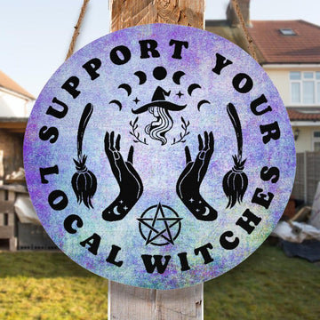 Local witch sign Halloween Wood Sign-MoonChildWorld