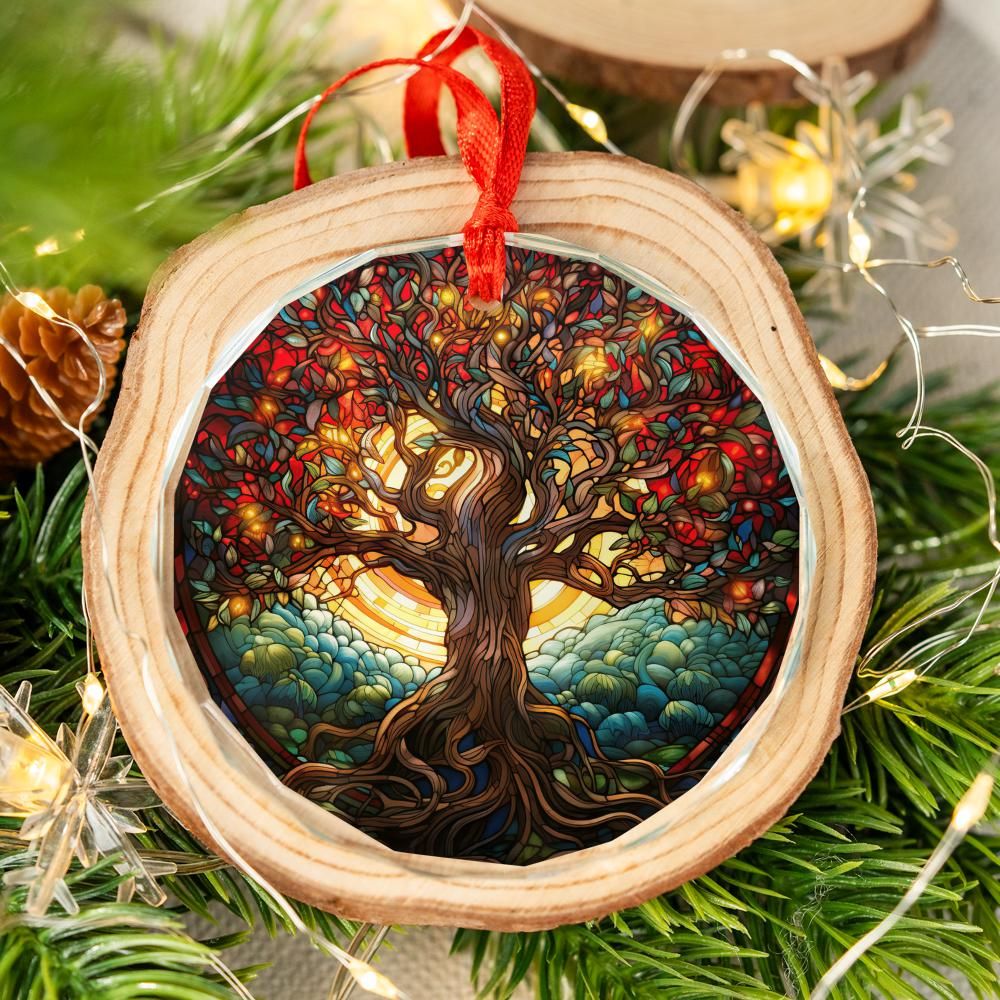 Spirit Tree of life Glass Ornament Pagan Yule Ornament-MoonChildWorld