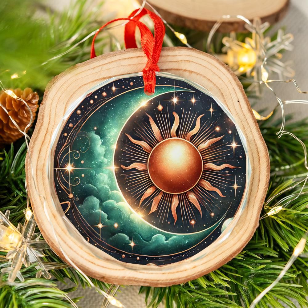 Sun Moon Goddess Glass Ornament Celestial Ornament-MoonChildWorld