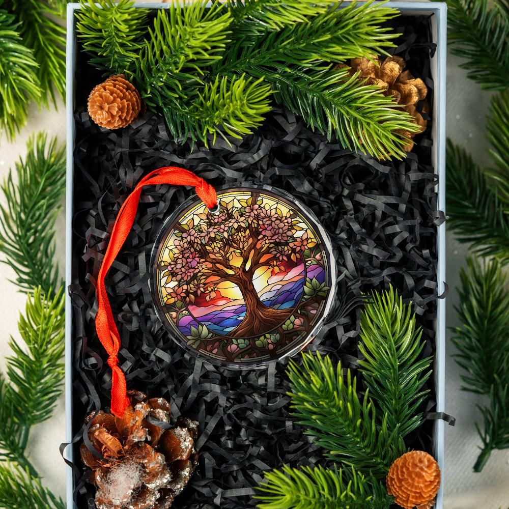 Spirit Tree of life Glass Ornament Pagan Yule Ornament-MoonChildWorld