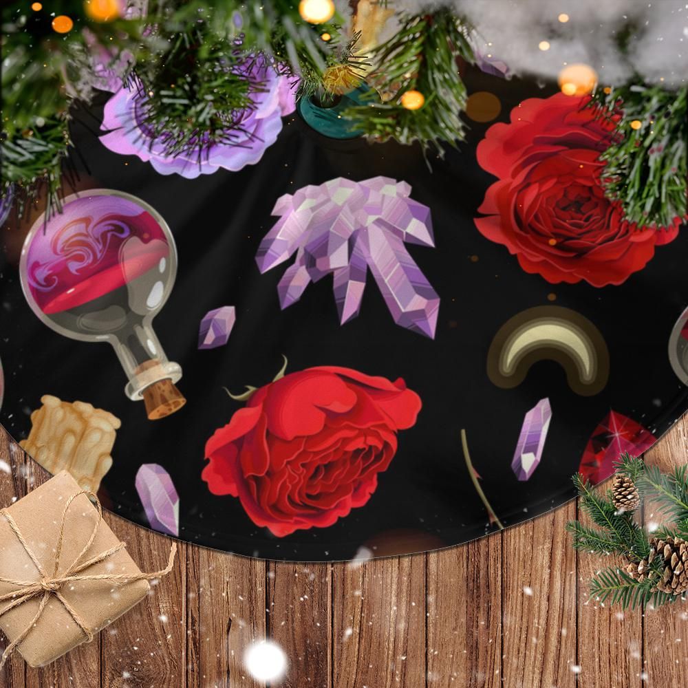 Magic Potion Witchy Christmas Tree Skirt-MoonChildWorld