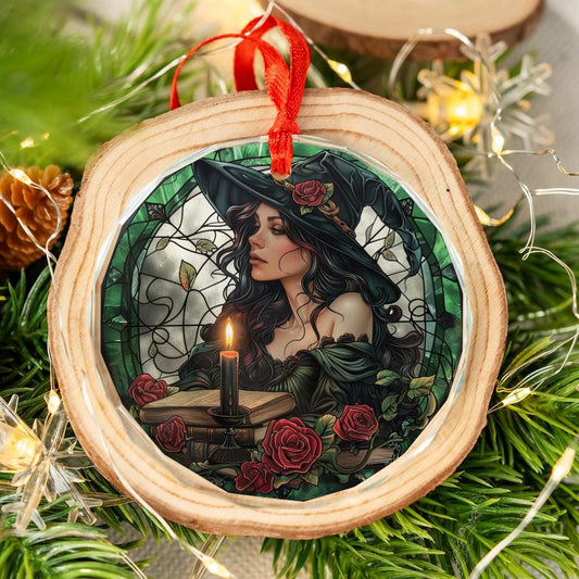 Mystic Witch Glass Ornament Witchy Christmas Tree Ornament