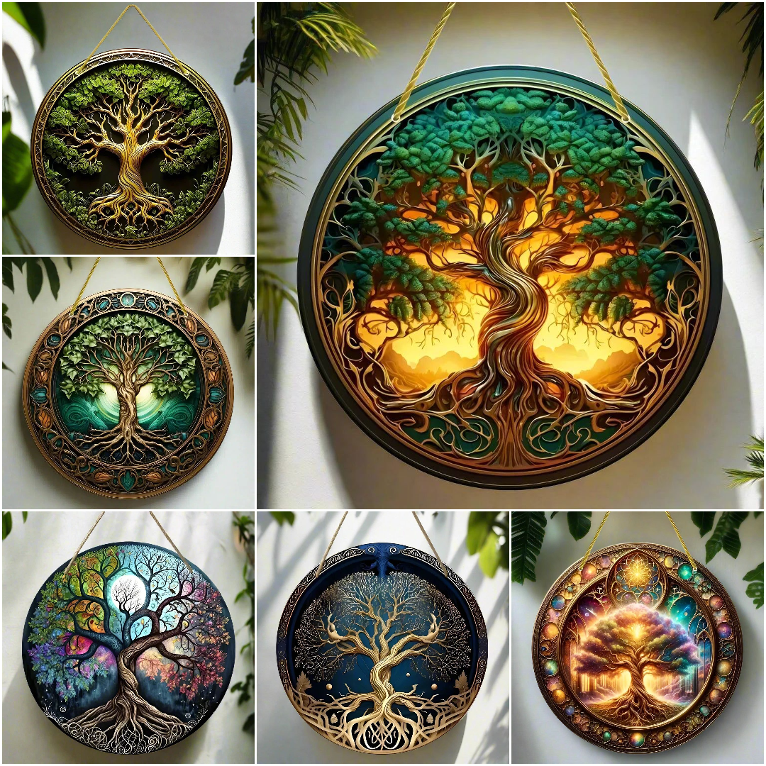 Tree of Life Wooden Sign Pagan Celtic Hanging Sign-MoonChildWorld