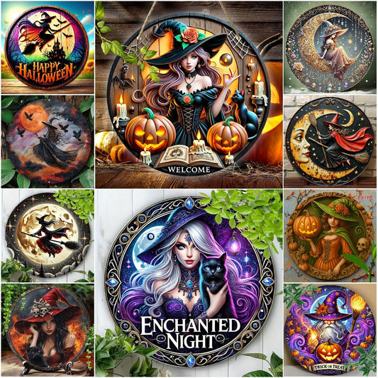 Wiccan & Pagan Metal Sign Witchy Welcome Decor for Yule & Halloween