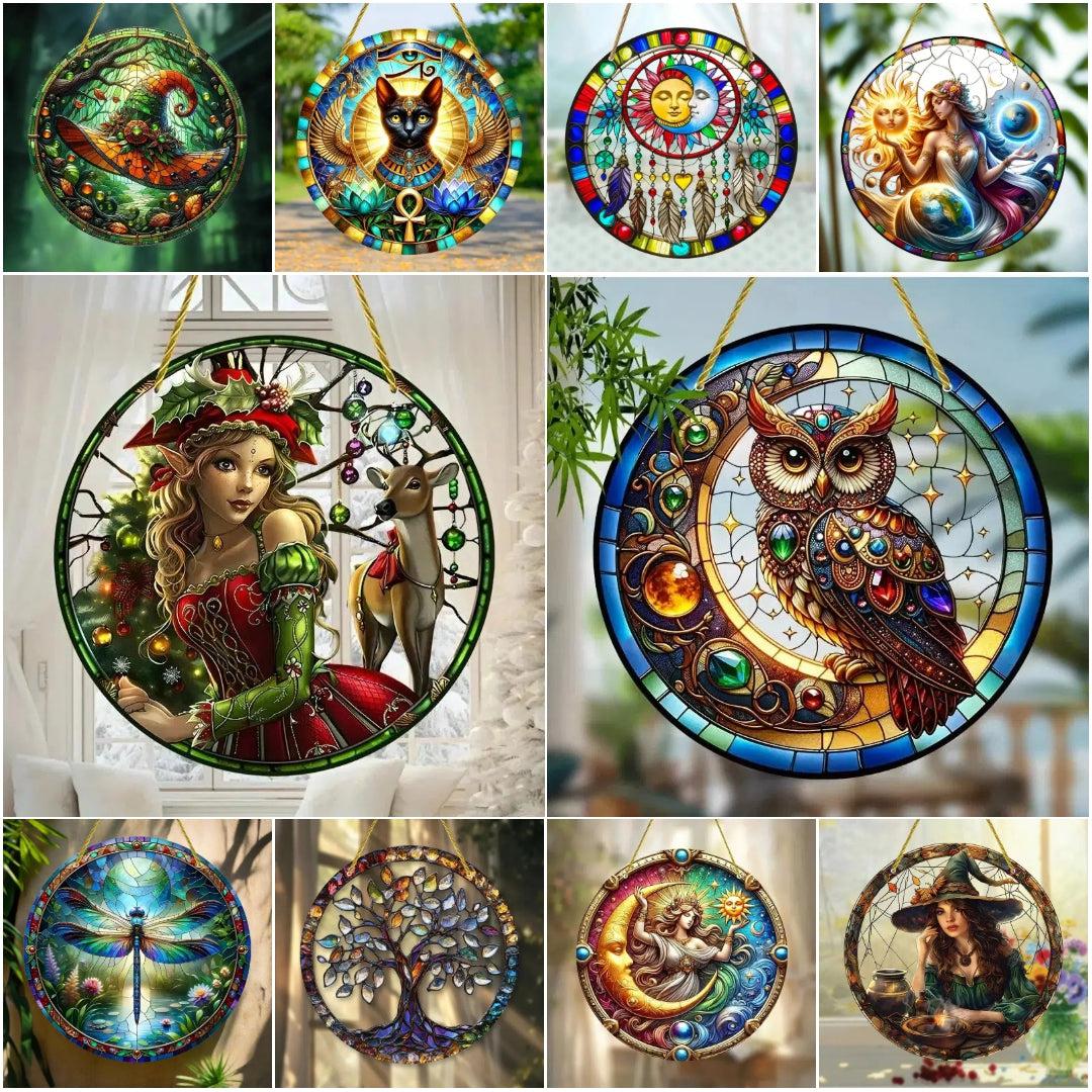 Spiritual suncatcher Mystic window decor Gothic window art Witchy Hanging Ornament for Christmas, Halloween-MoonChildWorld