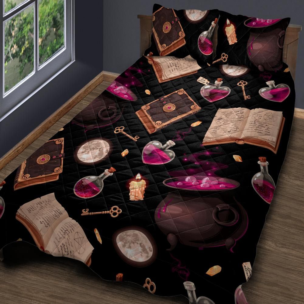 Gothic Witch Quilt Bedding Set-MoonChildWorld