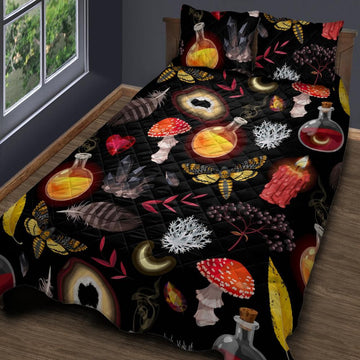 Witch Items Gothic Quilt Bedding Set-MoonChildWorld