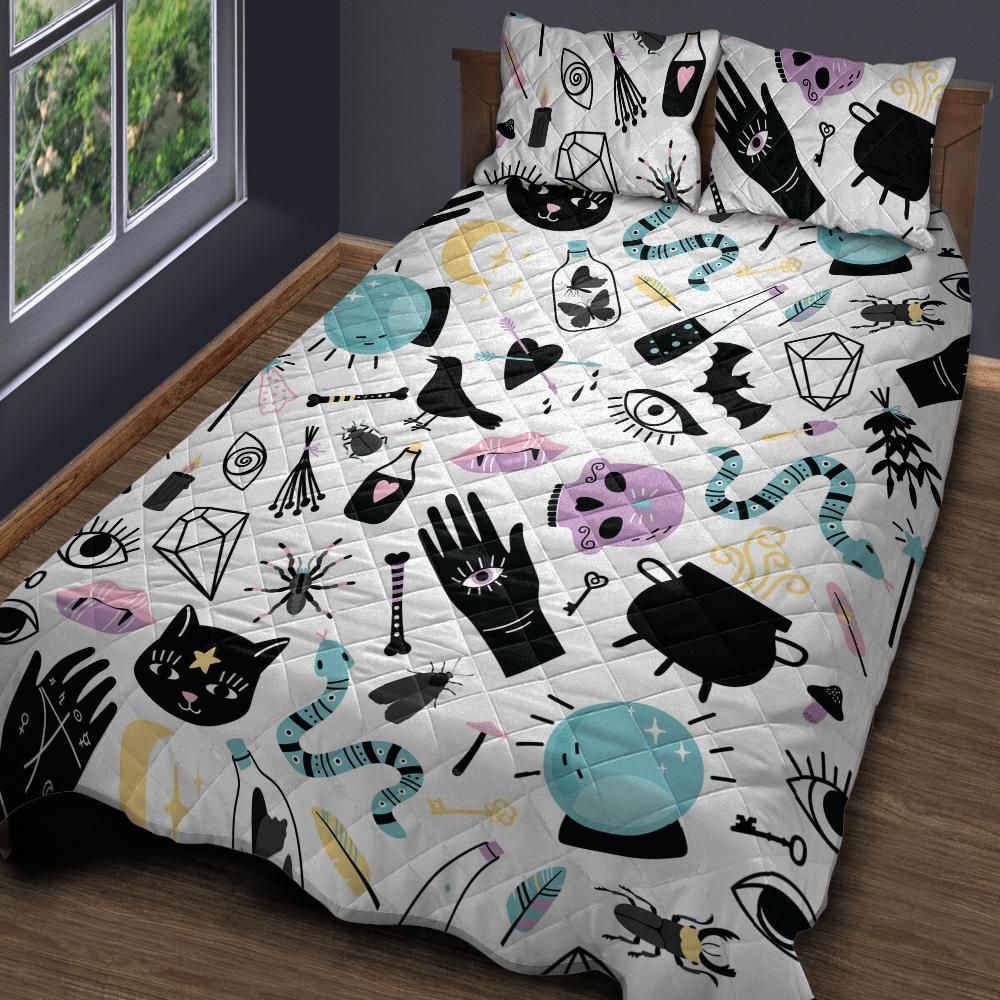 Witch Pattern Witchy Quilt Bedding Set-MoonChildWorld