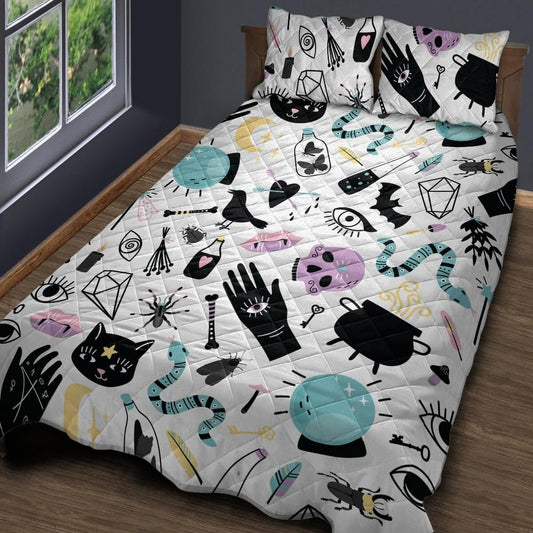 Witch Pattern Witchy Quilt Bedding Set