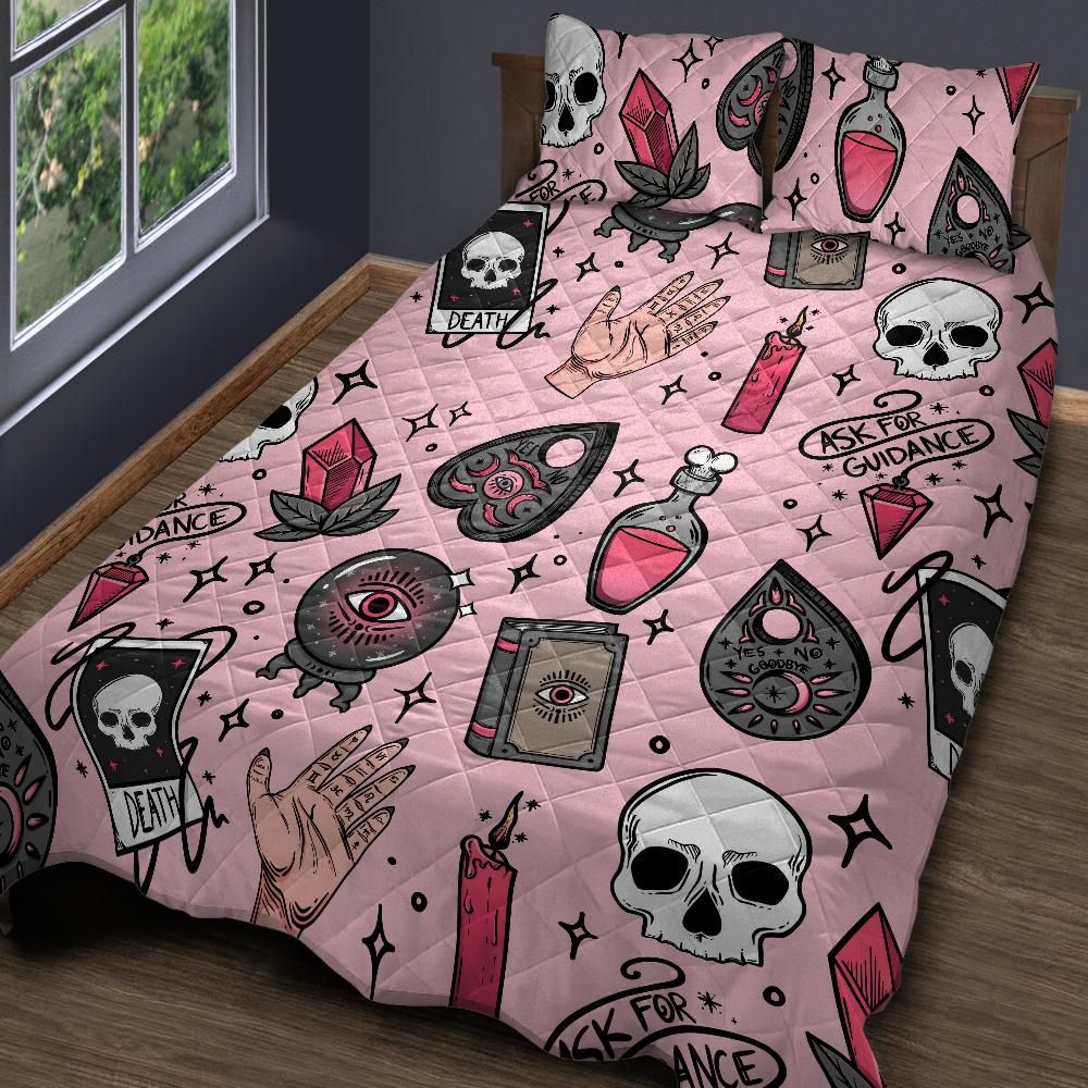 Pastel Gothic quilt bedding set-MoonChildWorld