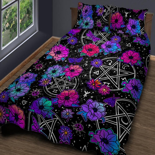 Wicca Pentagram Quilt Bedding Set