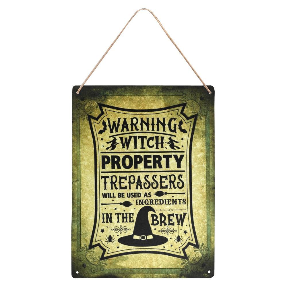 Warning Witch metal sign Halloween sign-MoonChildWorld