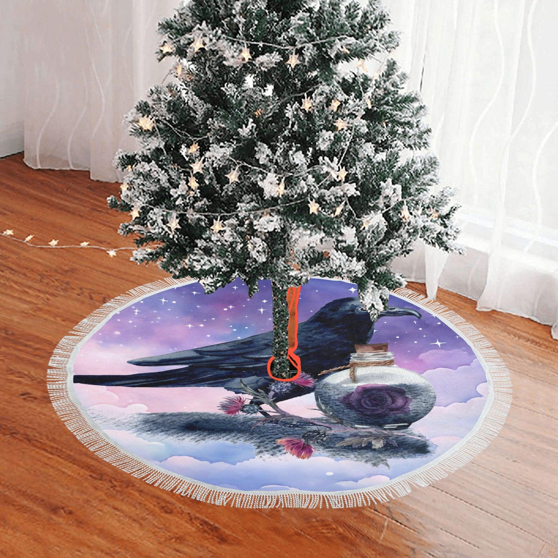 Raven Witch Christmas Tree Skirt-MoonChildWorld