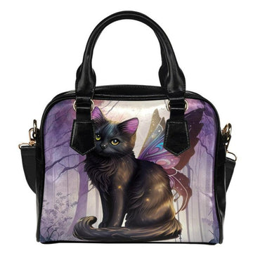 Witch Black cat Shoulder Handbag-MoonChildWorld