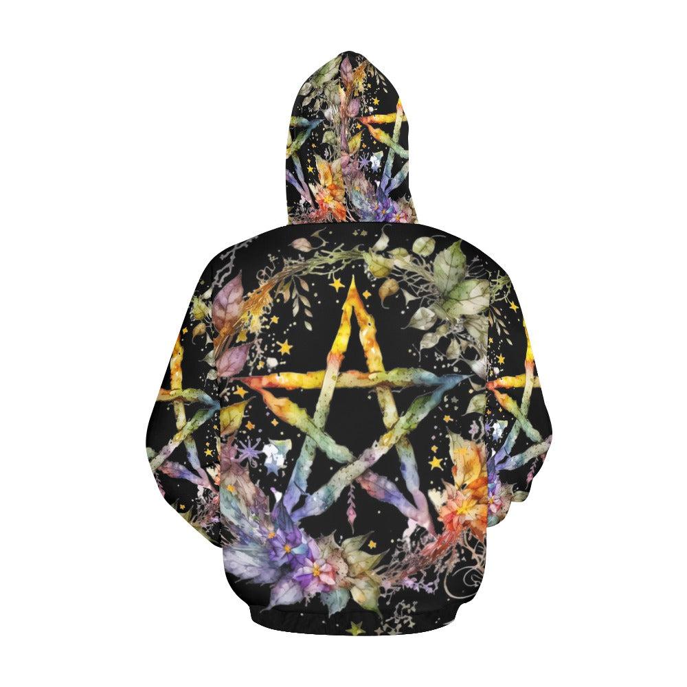 Pentagram wicca christmas Hoodie-MoonChildWorld