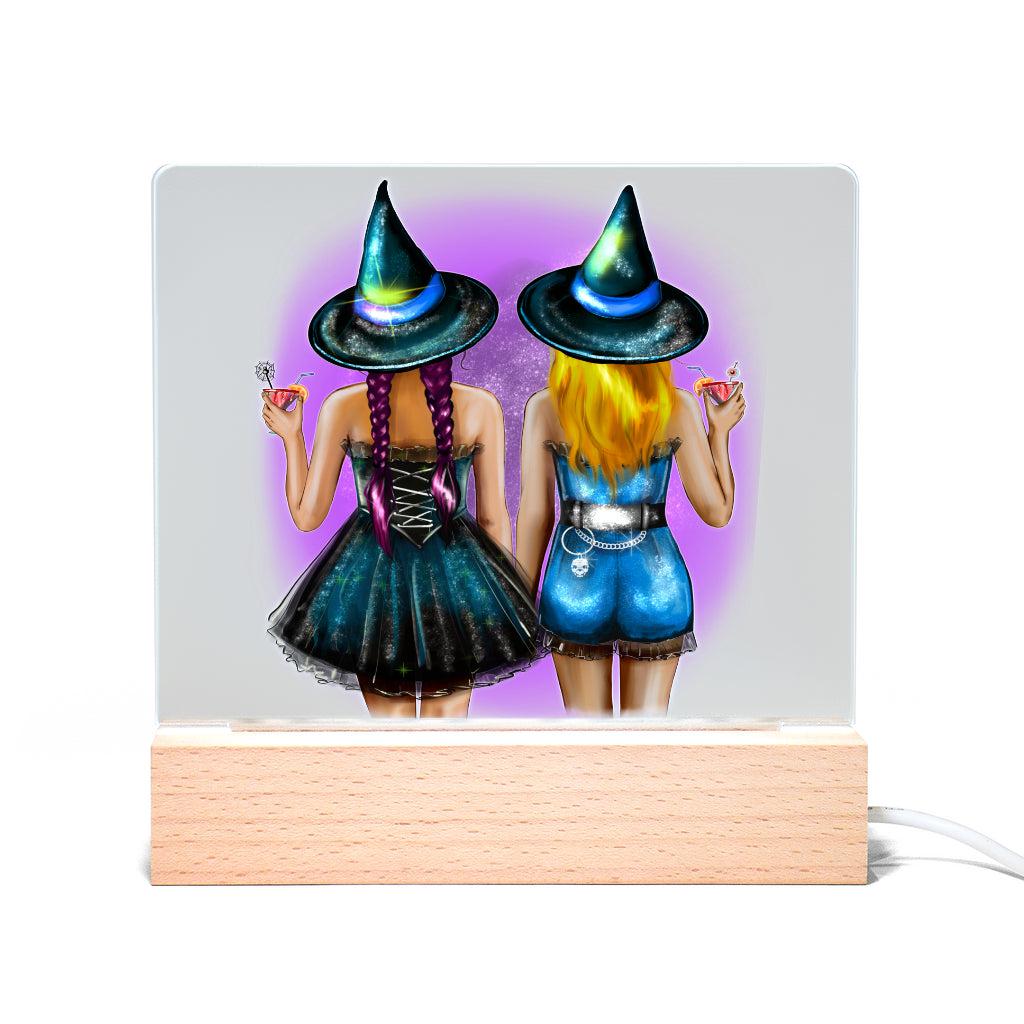 Witch sisters Light Up Acrylic Sign Witch Sign-MoonChildWorld
