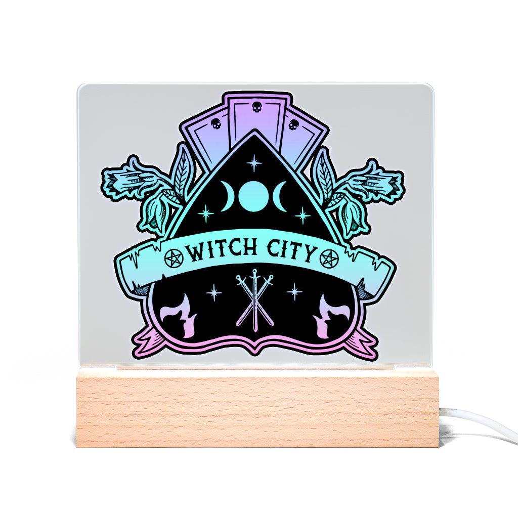 Witch city Light Up Acrylic Sign Witchy Sign-MoonChildWorld