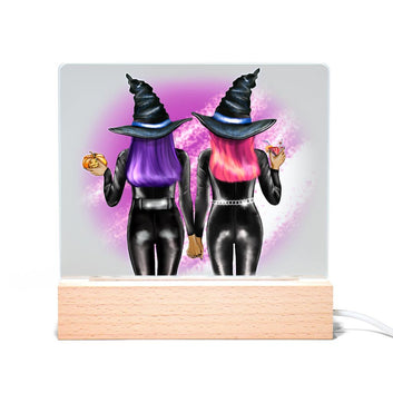 Witch sisters Light Up Acrylic Sign Witch Sign