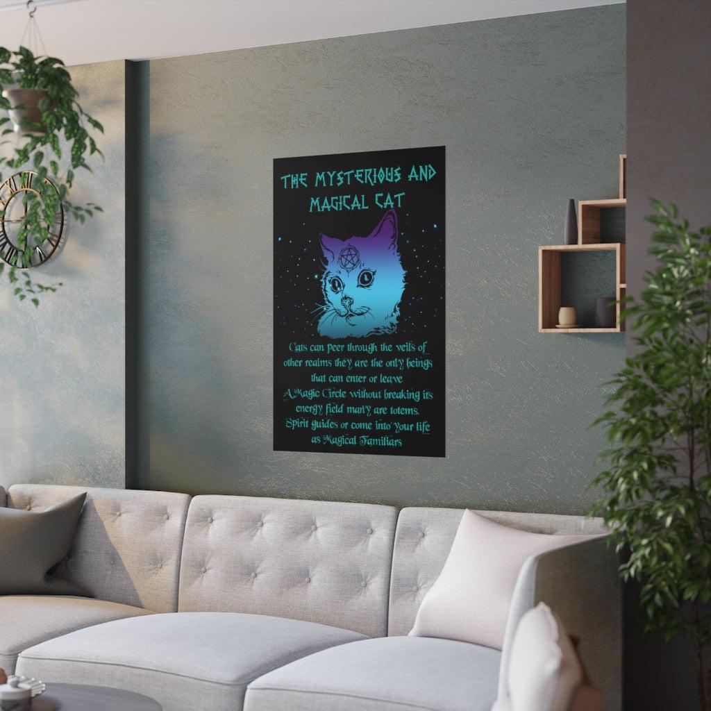 Magical cat wicca Poster Halloween Poster-MoonChildWorld