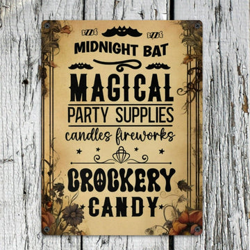 Witch Party Halloween Metal Sign-MoonChildWorld