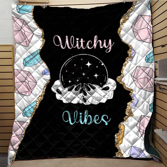 Witchy Vibes Witch Quilt Blanket-MoonChildWorld