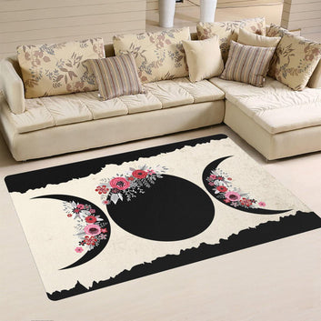 Triple moon area rug Wicca rug