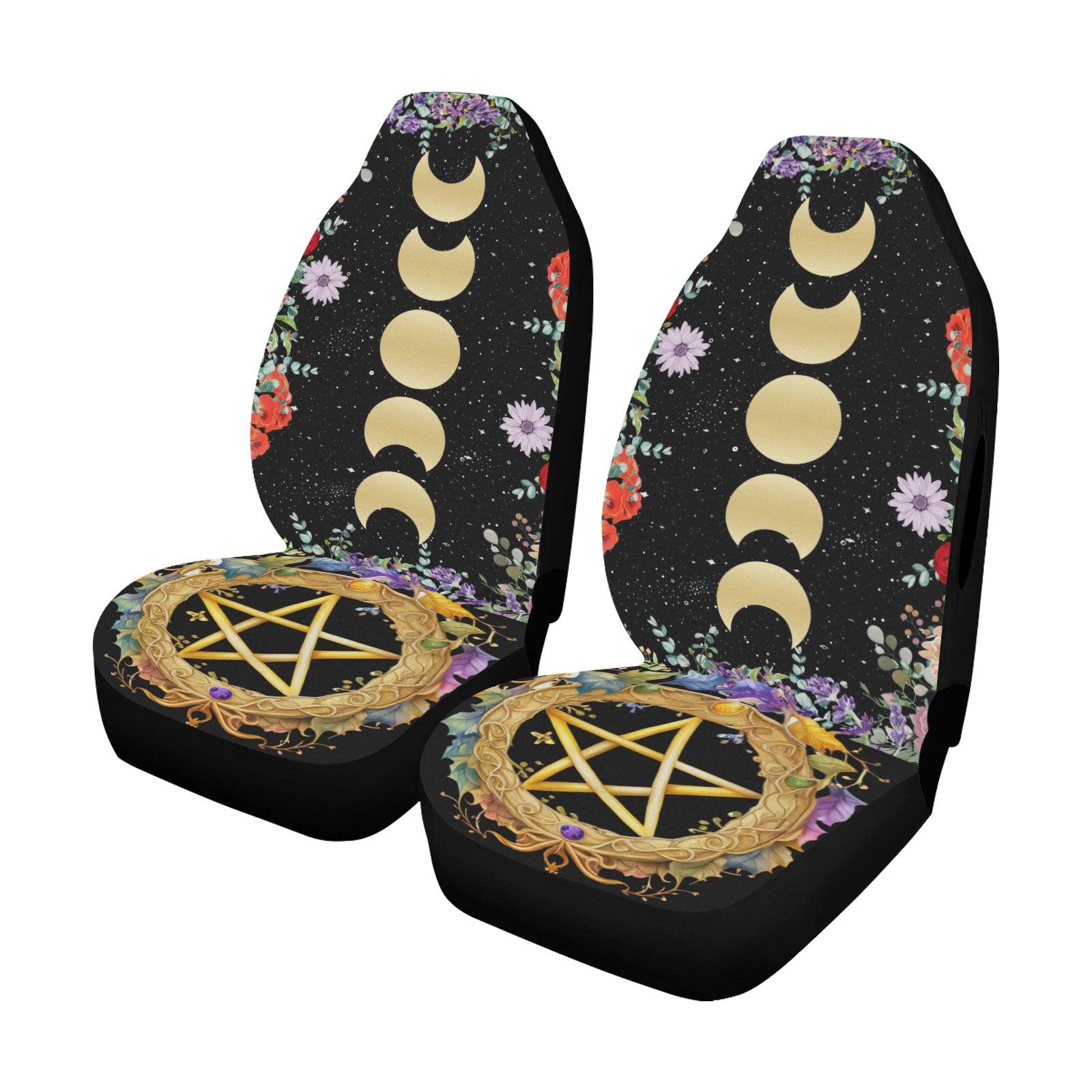 Pentacle Moon phases Car Seat Covers-MoonChildWorld