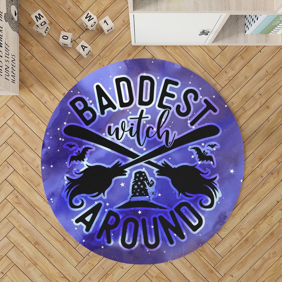 Baddest Witch Round Rug Witch Carpet-MoonChildWorld