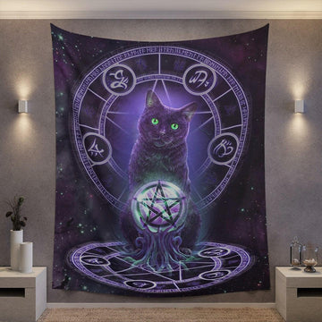 Magic cat tapestry Witchy tapestry-MoonChildWorld