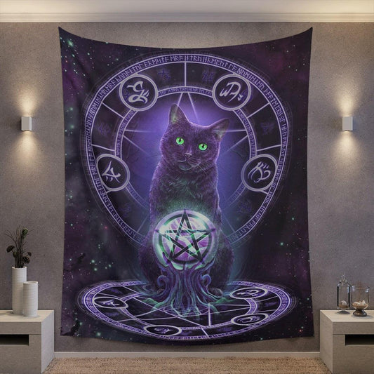 Magic cat tapestry Witchy tapestry-MoonChildWorld