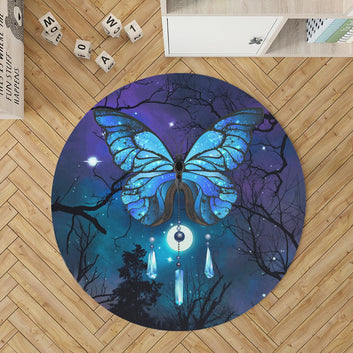 Magic Butterfly Round Rug-MoonChildWorld