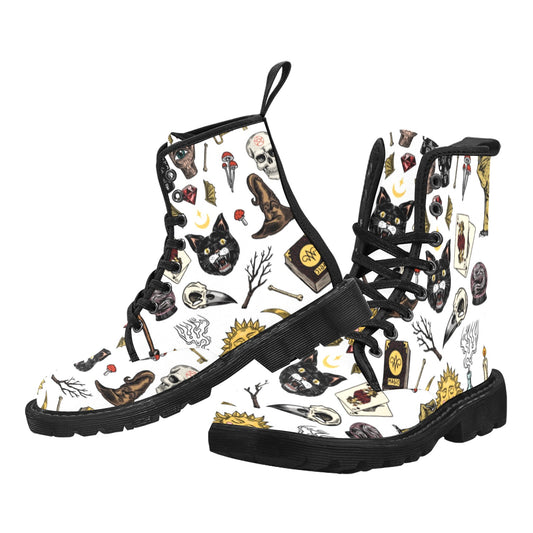 Pattern Witch Gothic Martin Boots-MoonChildWorld