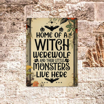 Home of Witch Halloween Metal Sign-MoonChildWorld