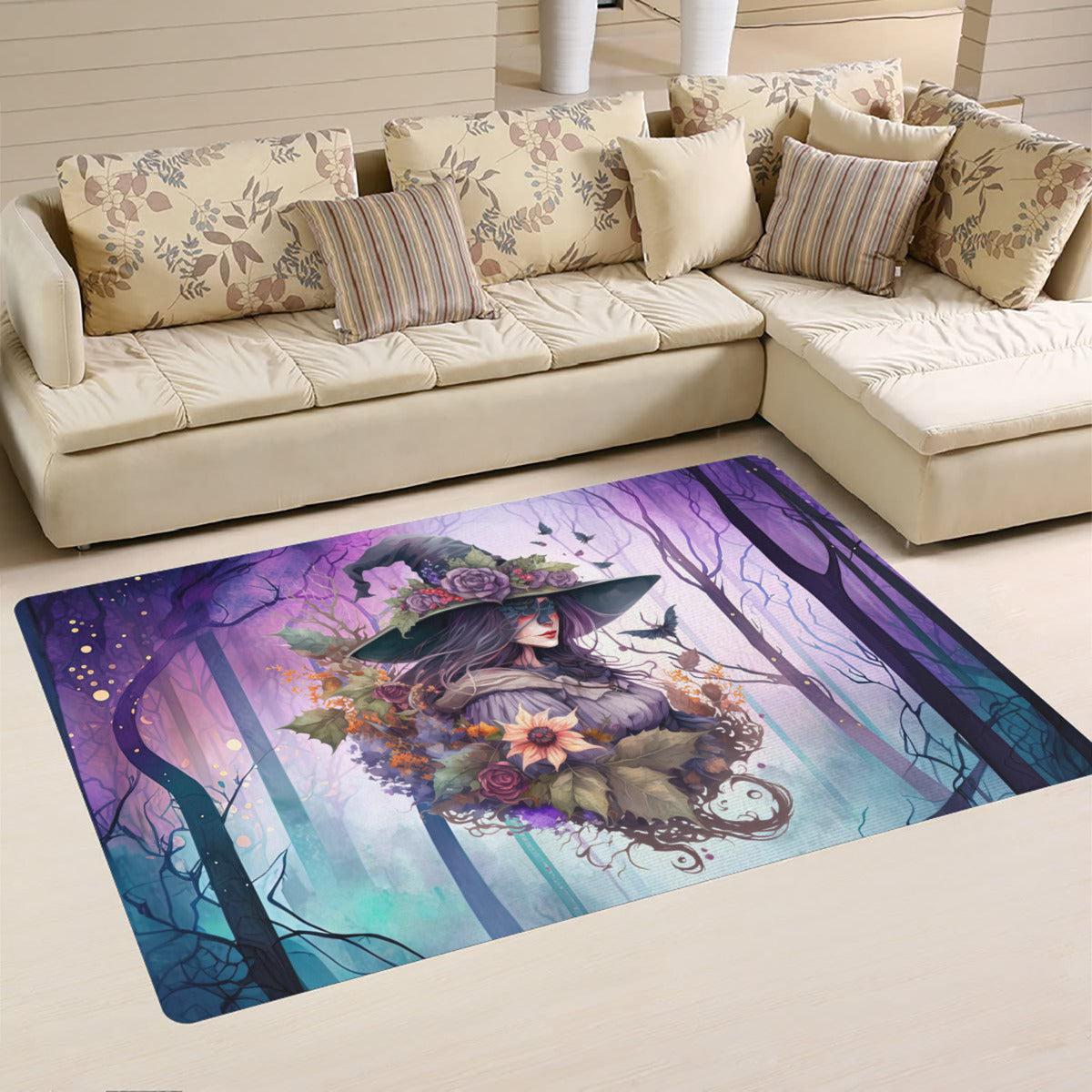 Floral witch area rug Witchy rug-MoonChildWorld
