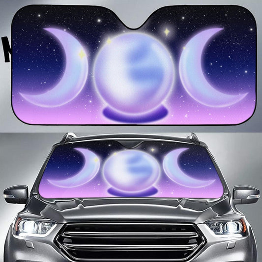 Witch magic ball moon car sun shade