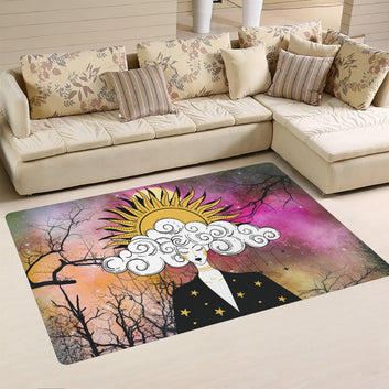 Sun moon goddess Area rug