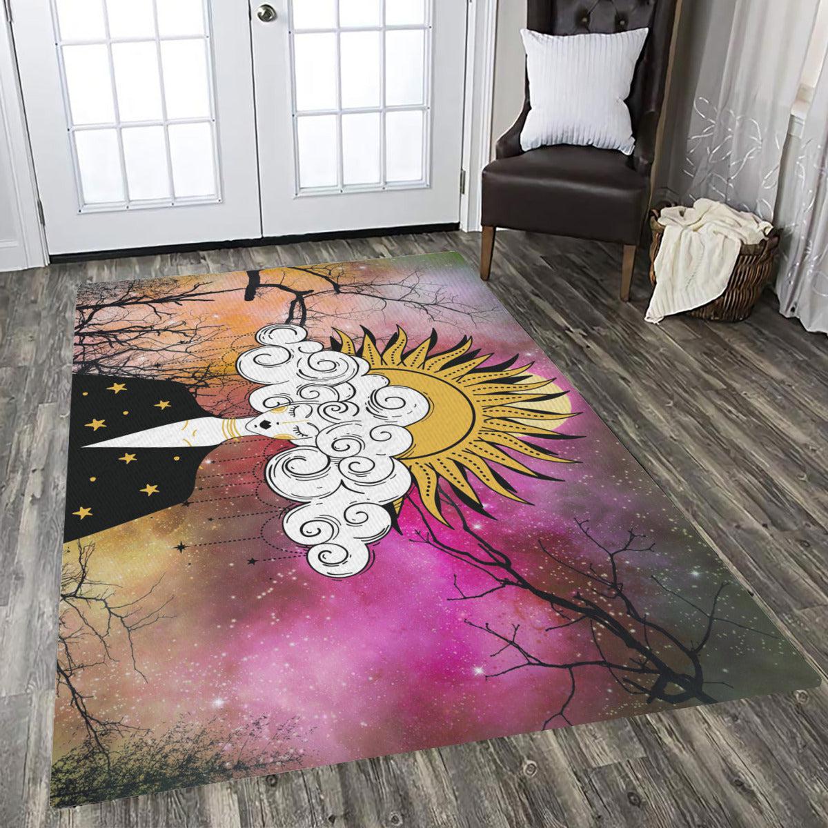 Sun moon goddess Area rug-MoonChildWorld