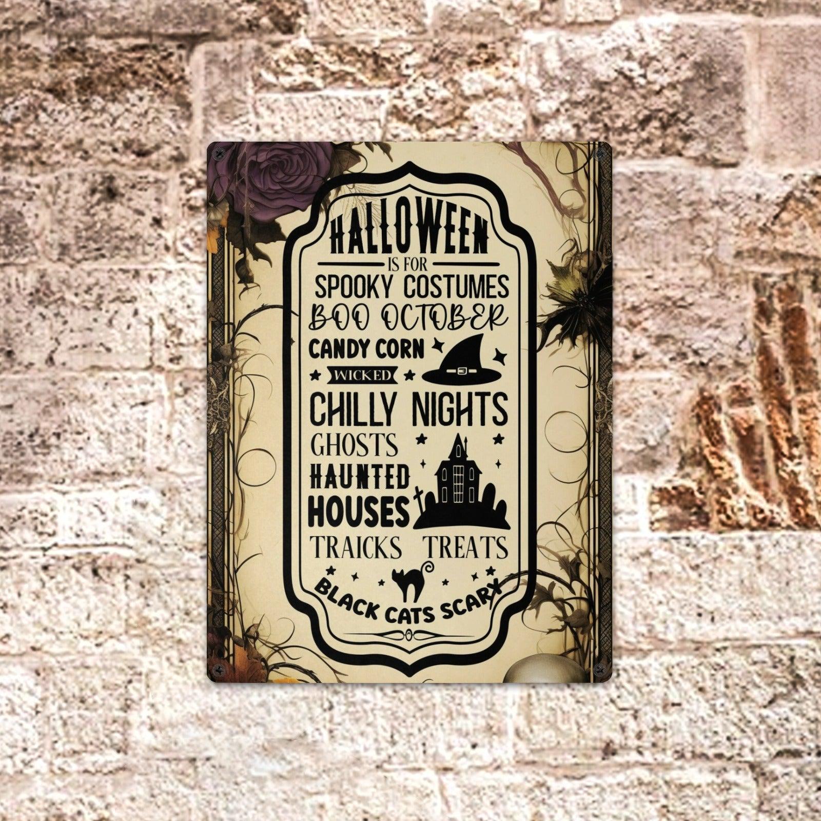 Gothic Witch Halloween Metal Sign-MoonChildWorld